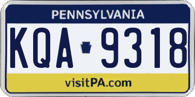 PA license plate KQA9318