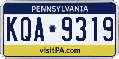 PA license plate KQA9319