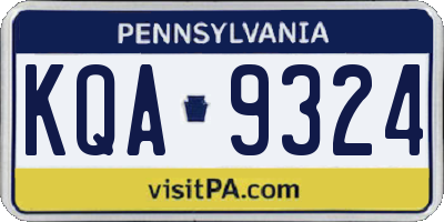 PA license plate KQA9324