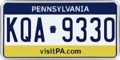 PA license plate KQA9330