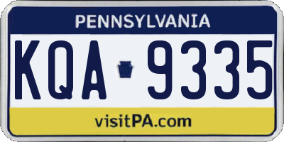 PA license plate KQA9335