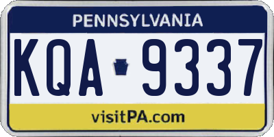 PA license plate KQA9337