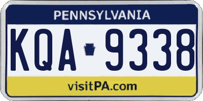 PA license plate KQA9338