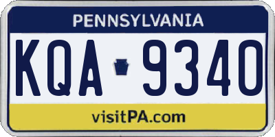 PA license plate KQA9340