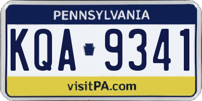 PA license plate KQA9341