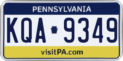 PA license plate KQA9349