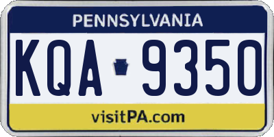 PA license plate KQA9350