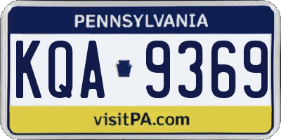 PA license plate KQA9369