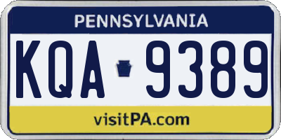 PA license plate KQA9389