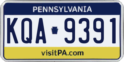PA license plate KQA9391