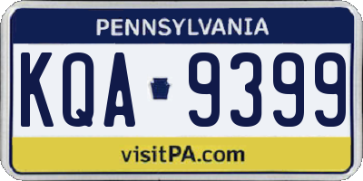 PA license plate KQA9399