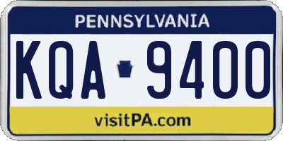 PA license plate KQA9400