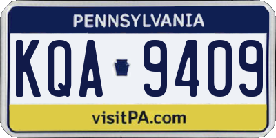 PA license plate KQA9409