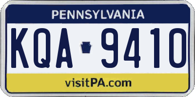 PA license plate KQA9410