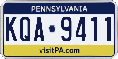 PA license plate KQA9411