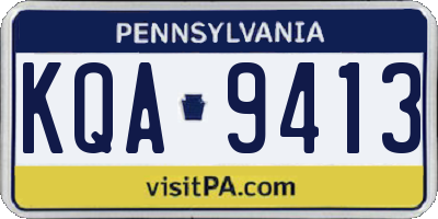 PA license plate KQA9413