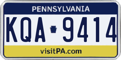 PA license plate KQA9414