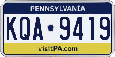 PA license plate KQA9419