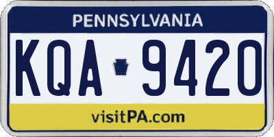 PA license plate KQA9420