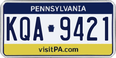 PA license plate KQA9421