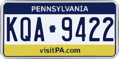 PA license plate KQA9422