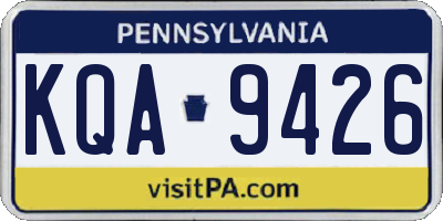 PA license plate KQA9426