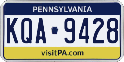 PA license plate KQA9428