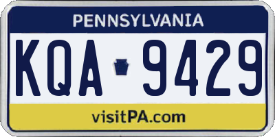 PA license plate KQA9429