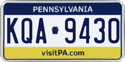 PA license plate KQA9430