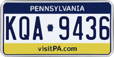 PA license plate KQA9436