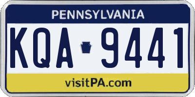 PA license plate KQA9441