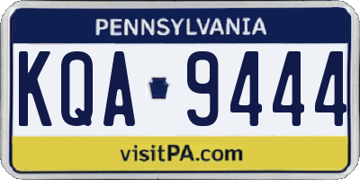 PA license plate KQA9444