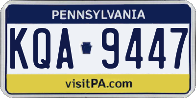 PA license plate KQA9447