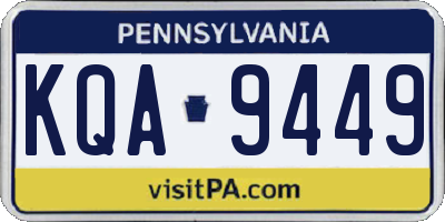 PA license plate KQA9449