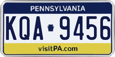 PA license plate KQA9456