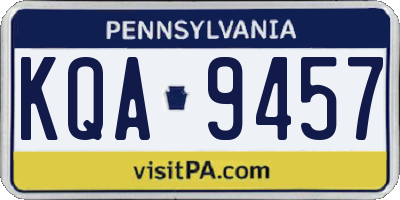 PA license plate KQA9457