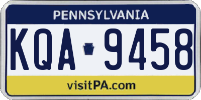 PA license plate KQA9458