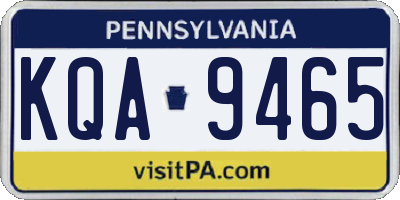 PA license plate KQA9465