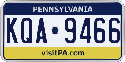 PA license plate KQA9466