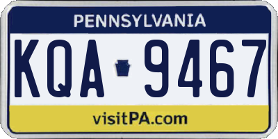 PA license plate KQA9467