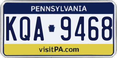 PA license plate KQA9468