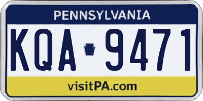 PA license plate KQA9471