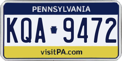 PA license plate KQA9472
