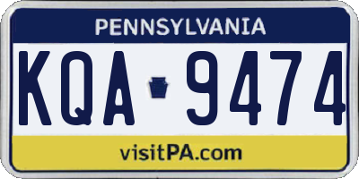 PA license plate KQA9474