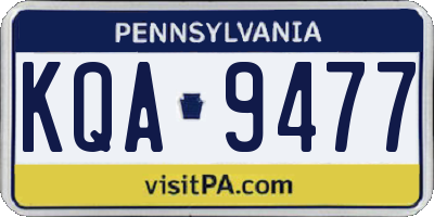PA license plate KQA9477