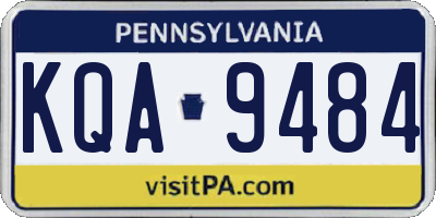 PA license plate KQA9484
