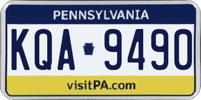 PA license plate KQA9490