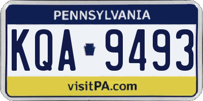 PA license plate KQA9493