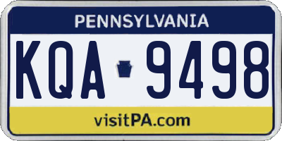 PA license plate KQA9498