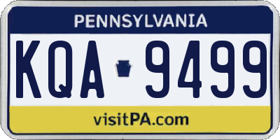 PA license plate KQA9499